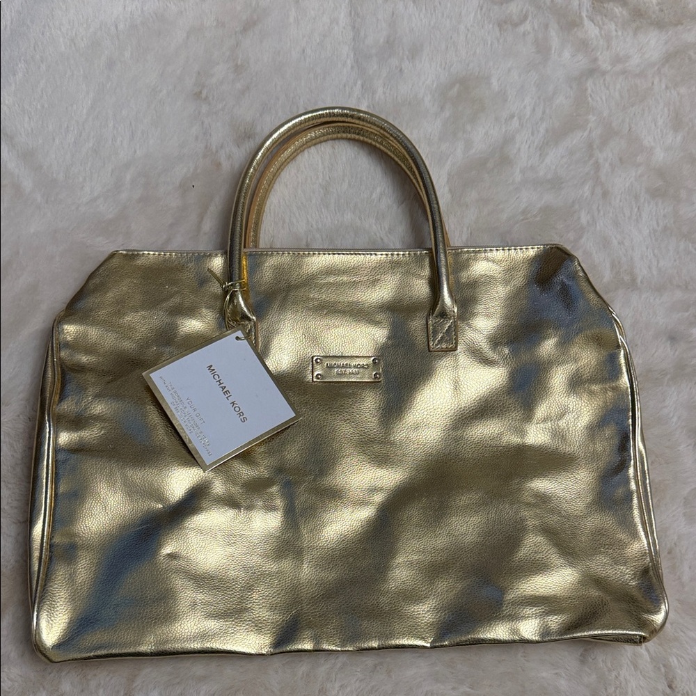 Michael Kors Gold Weekender Gift Tote - Picture 2 of 10